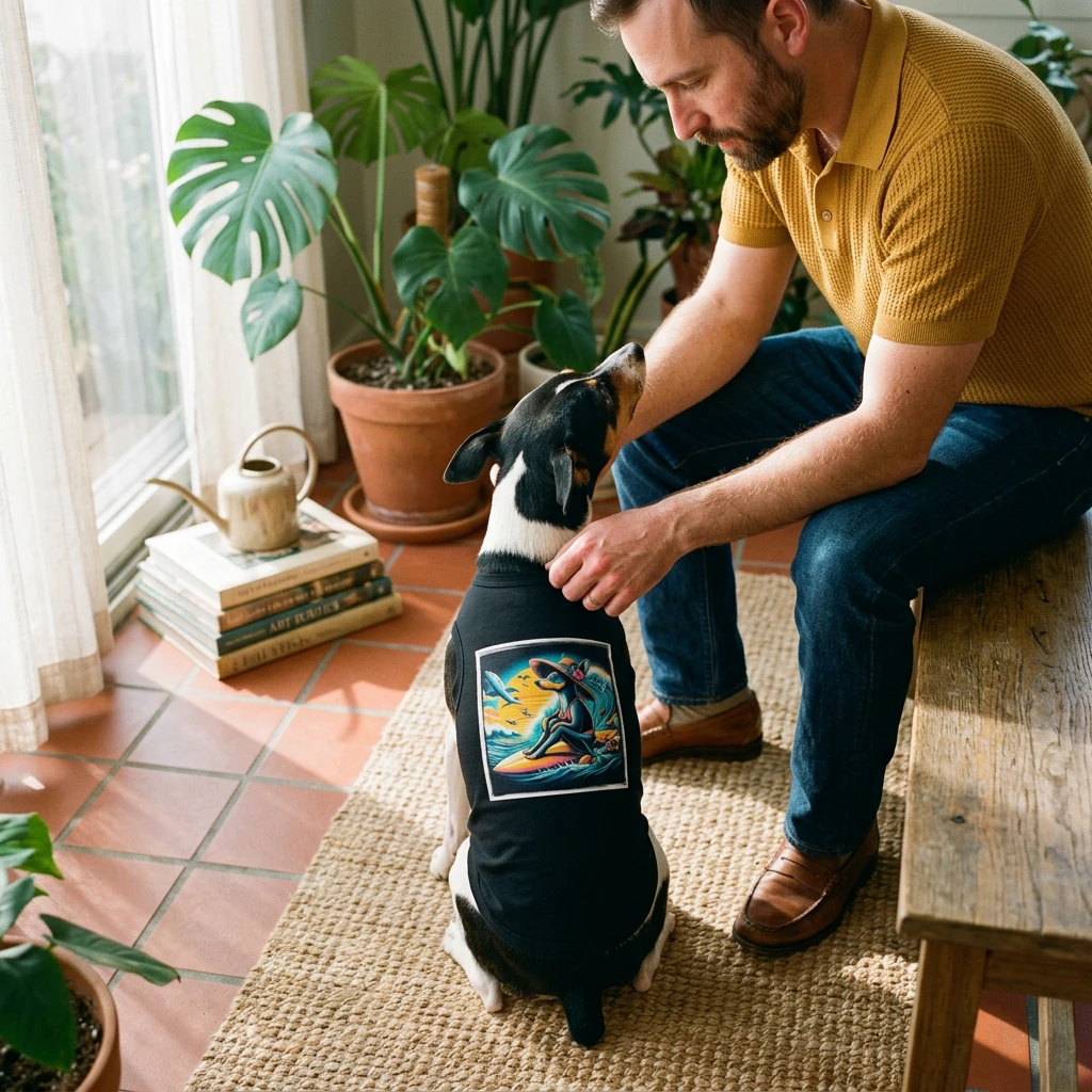 Pet Tank Top Rat Terrier surfer Pets Printify