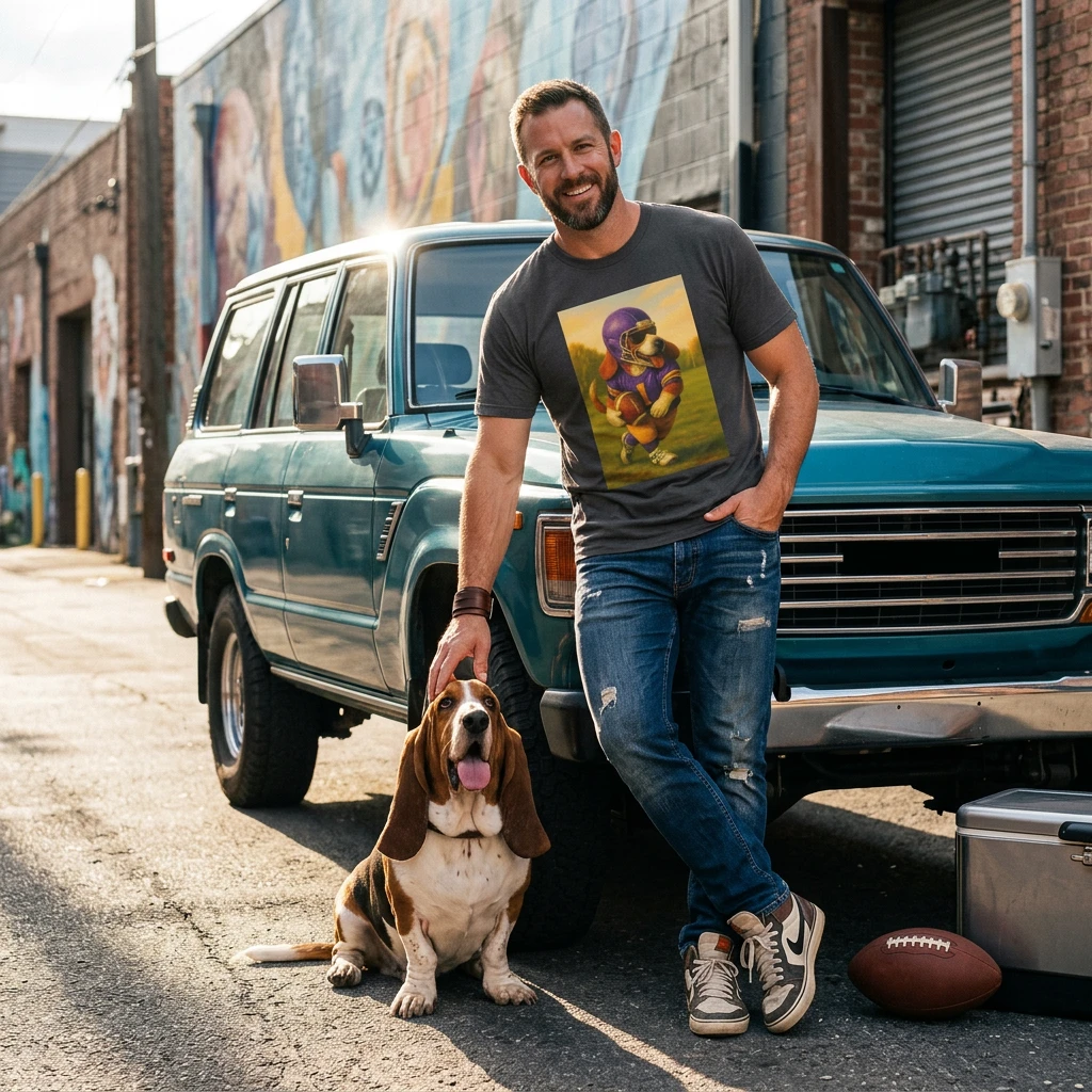 Sports Football Basset Hound T Shirt For Dog Lovers And Football Fans Casual Wear T-Shirt Printify