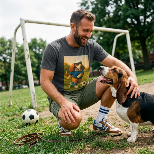 Sports Soccer Bassett Hound T Shirt For Dog Lovers And Soccer Fans Unisex Casual Wear Gift T-Shirt Printify