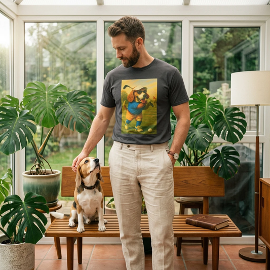 Unisex Beagle Golf T Shirt Crew Neck Classic Fit Durable Fabric for Casual Wear and Sports T-Shirt Printify