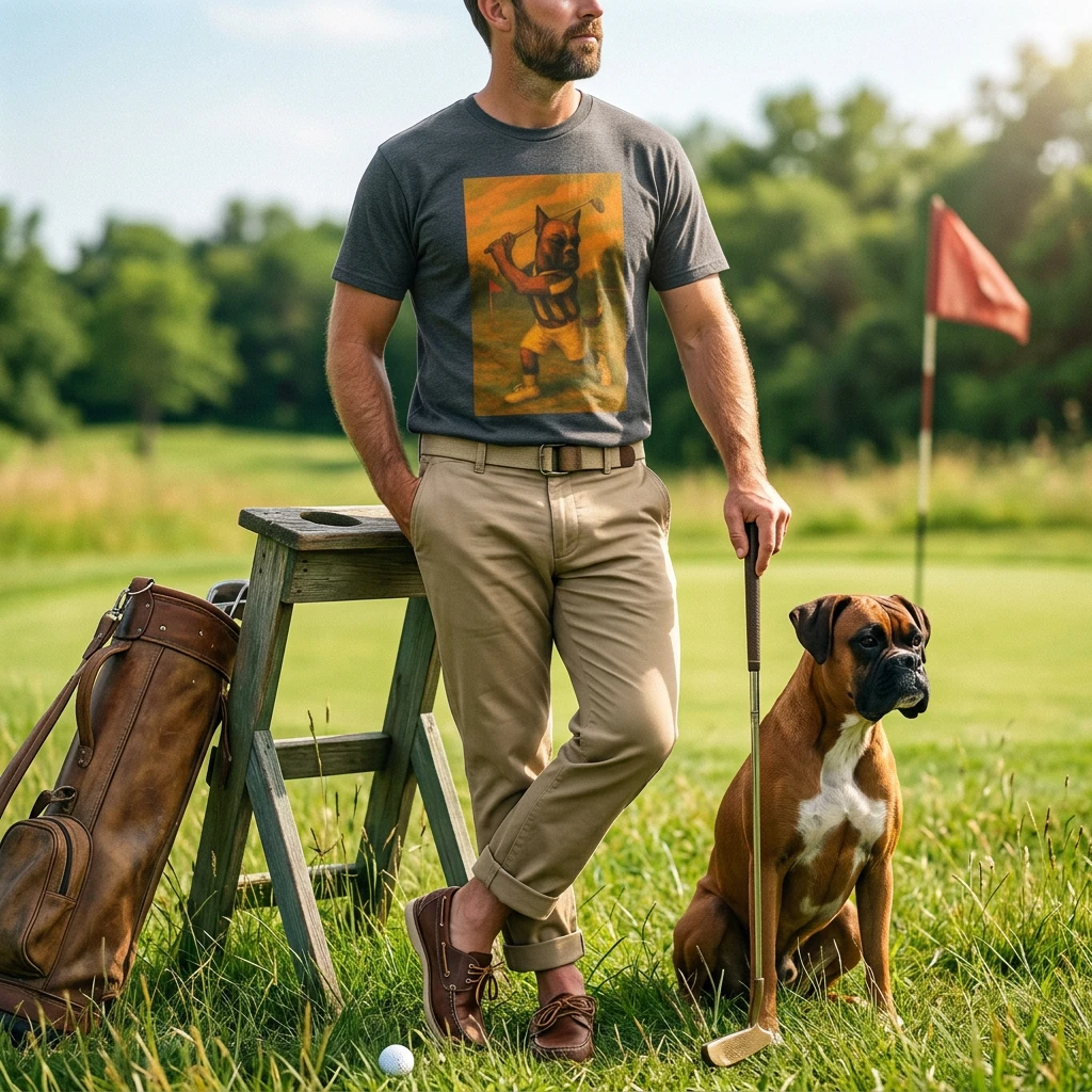 Boxer Puppy Dogs T Shirt Unisex Sports Golf Tee for Animal Lovers and Casual Wear Enthusiasts T-Shirt Printify