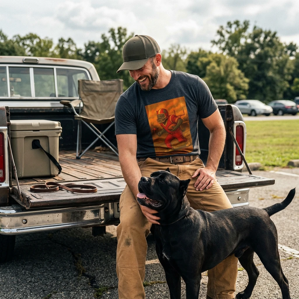 Cane Corso Football Sports T Shirt Unisex Softstyle Tee For Adults Casual Game Day Wear T-Shirt Printify