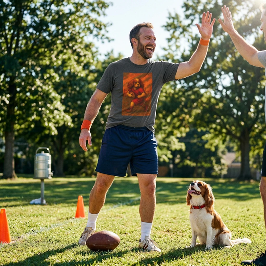Unisex T-Shirt Cavalier King Charles Football Sports Design T-Shirt Printify