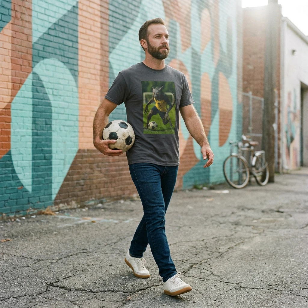 Chupacabra Soccer T Shirt Graphic Tee For Sports Fans And Fantasy Lovers Funny Monster Sports Gear T-Shirt Printify