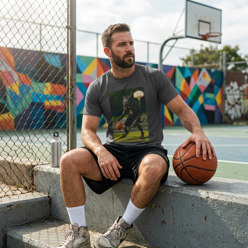 Chupacabra Basketball T Shirt Sports Novelty Mythical Creature Gift For Basketball Fans Perfect For Casual Wear T-Shirt Printify