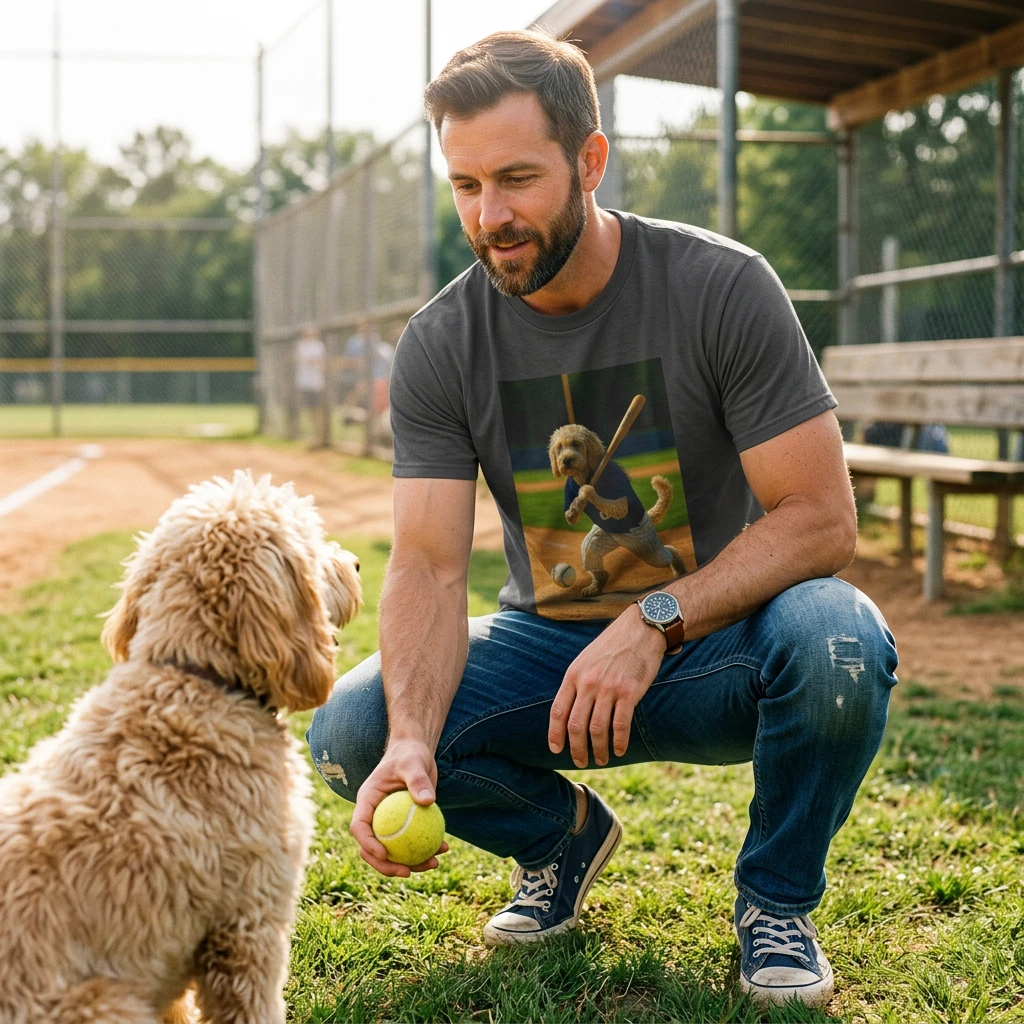 Sports Cockerpoo Baseball T-Shirt T-Shirt Printify
