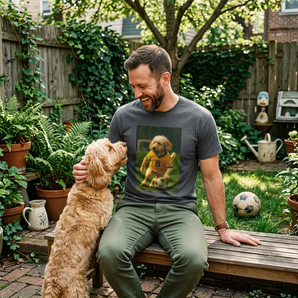 Sports Cockerpoo Soccer T Shirt For Dog Lovers And Soccer Fans Casual Wear For Game Day T-Shirt Printify