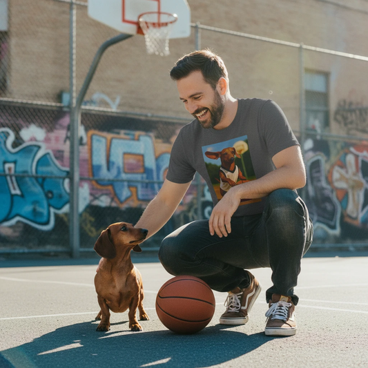 Dachshund Basketball T Shirt Unisex Sports Dog Tee For Casual Wear And Everyday Fun T-Shirt Printify