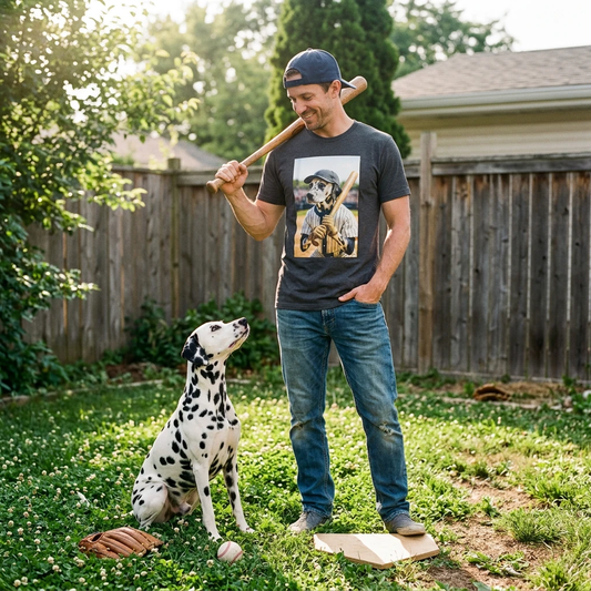 Baseball Dalmatian Sports Unisex T Shirt Graphic For Adults Casual Wear Dog Lover Gift T-Shirt Printify