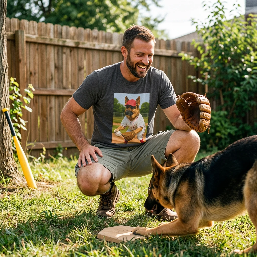 German Shepherd Baseball T-Shirt T-Shirt Printify