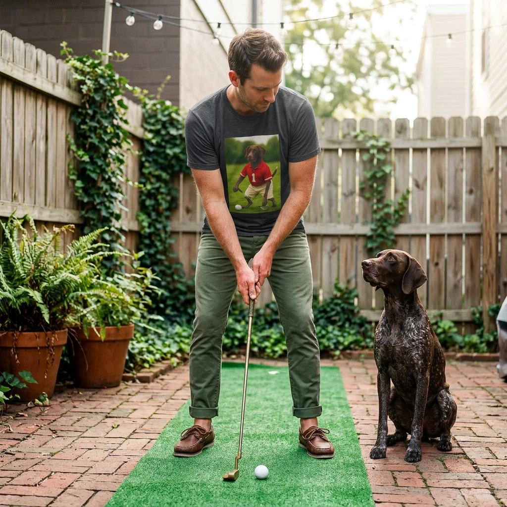 Golf Sports German Shorthair T-Shirt T-Shirt Printify