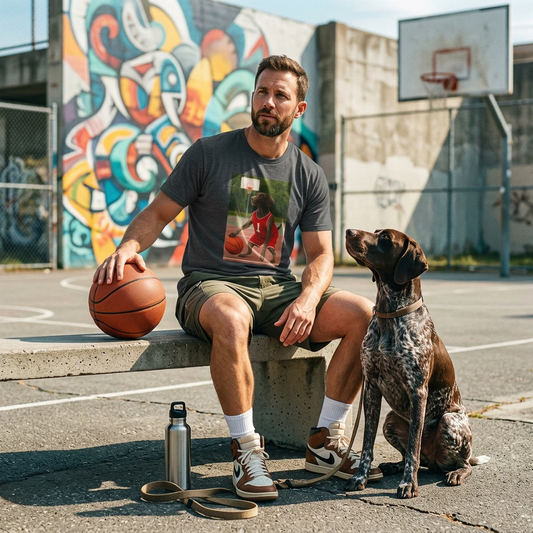 Basketball Sports German Shorthair T-Shirt T-Shirt Printify