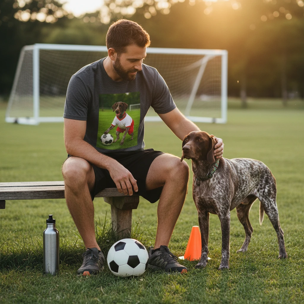 Soccer Sports German Shorthair T-Shirt T-Shirt Printify