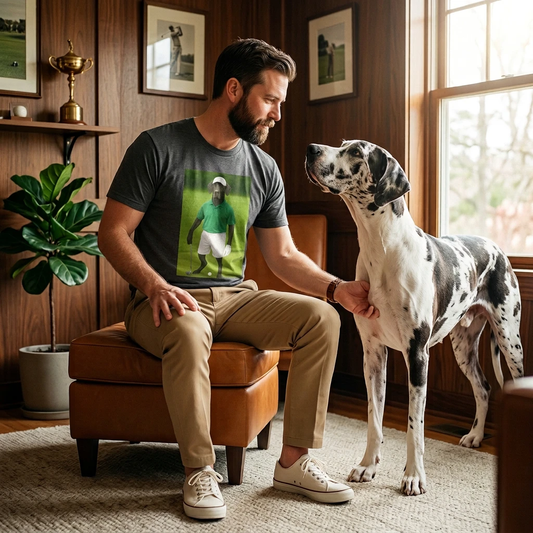 Great Dane Golf T-Shirt — Playing Golf Sports Dog Tee T-Shirt Printify