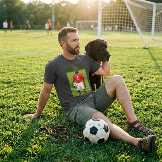 Great Dane Soccer T-Shirt — Sports Dog Tee T-Shirt Printify