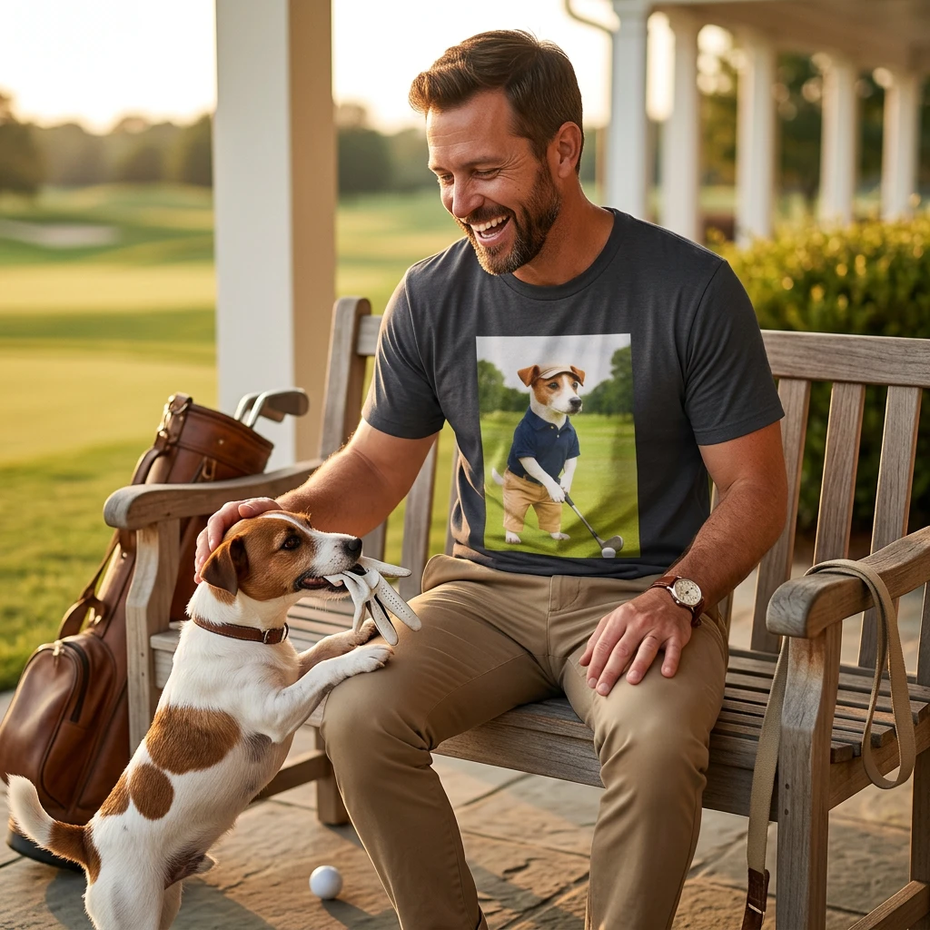 Jack Russell Golf Tee — Sports Dog T-Shirt T-Shirt Printify