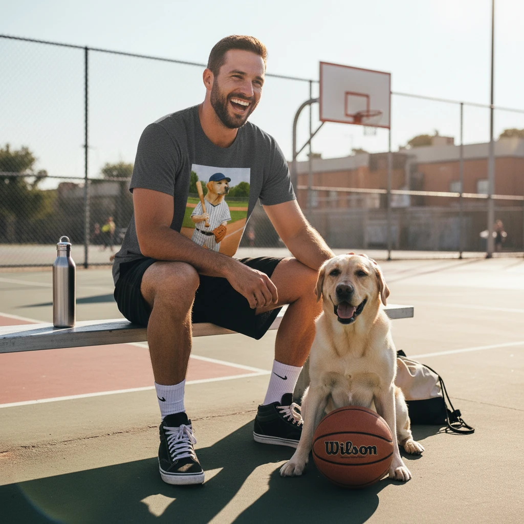 Labrador Retriever Basketball T-Shirt — Sports Dog Tee for Dog Lovers T-Shirt Printify