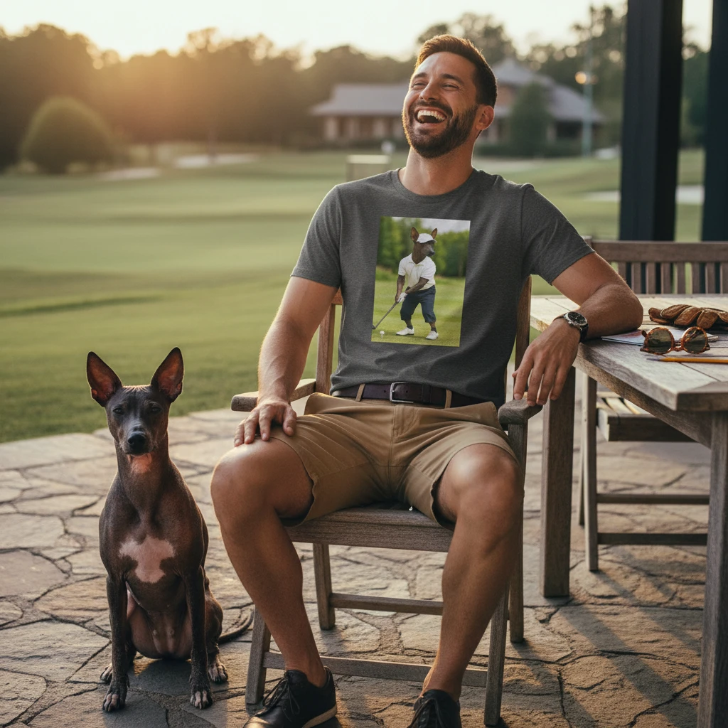 Mexican Hairless Dog Golf Tee — Dog Lover Sports T-Shirt T-Shirt Printify
